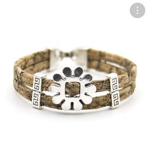 Cork flower women's bracelet